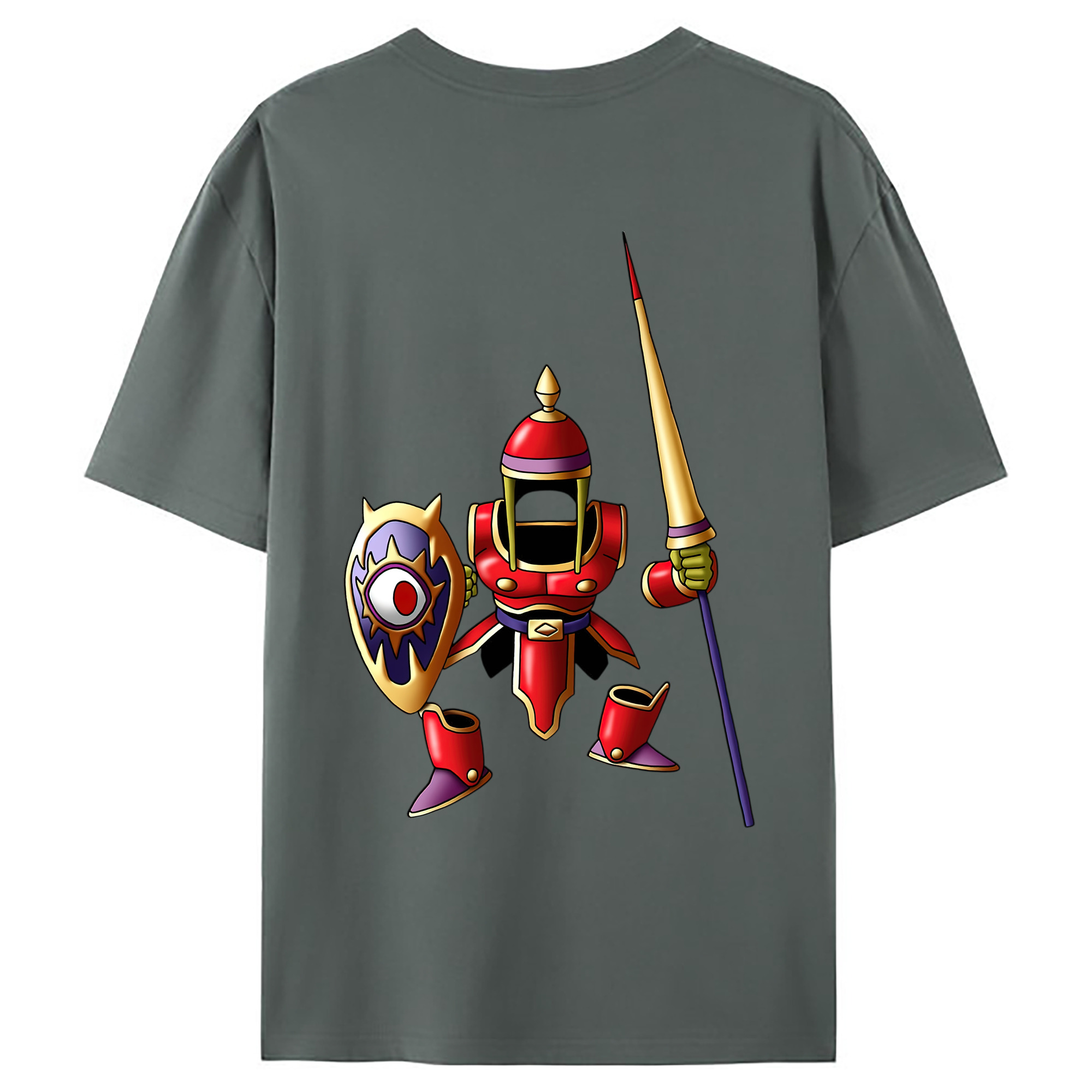 （画像用） ドラゴンクエスト Doragon Kuesuto Dragon Quest 綿100％ メンズ半袖Tシャツ（バックプリント） 通気性